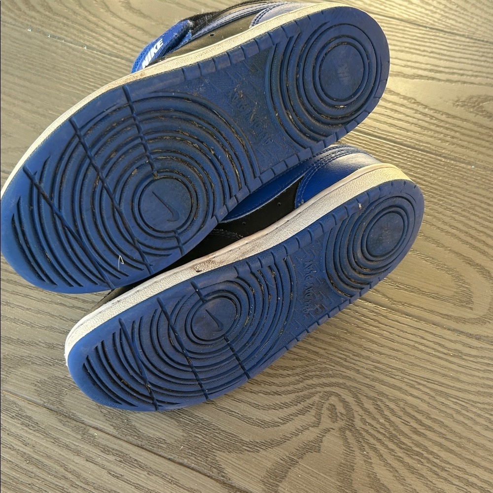 Nike Kids High-Top Black and Blue Sneakers - Picture 2 of 5